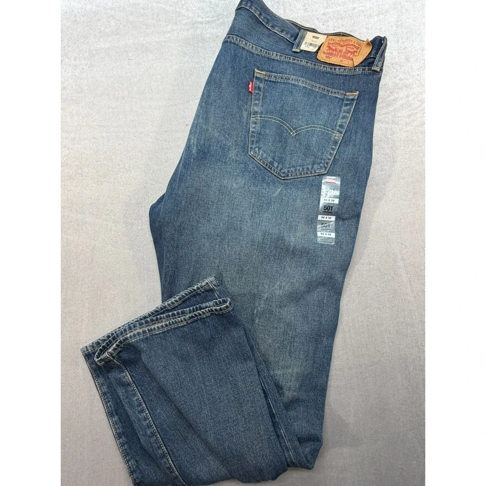 New Levi Strauss 501 Denim Jeans Size 50X32 Button Fly
